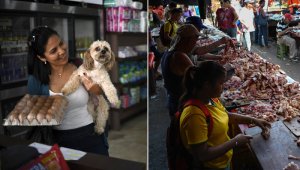 En Caracas, la capital venezolana, parece todo normal aseguran en el interior del país. Y en ciudades como Maracaibo la gente compra es huesos y vísceras. AFP