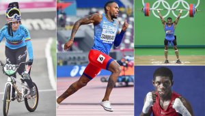 Mariana Pajón (BMX), Anthony Zambrano (atletismo), Yuberjén Martínez (boxeo) y Óscar Figueroa (pesas). Colprensa