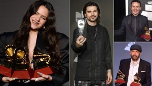 Rosalía ganó cinco gramófonos, a Juanes le dieron el reconocimiento de Persona del Año, Fonseca se ganó un Grammy y Juan Luis Guerra dos. AFP