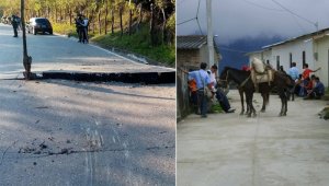 Las autoridades reportaron que la explosión solo dejó daños en la calzada de la vía. Cortesía