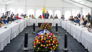 Iván Duque y demás funcionarios del Estado.  Colprensa