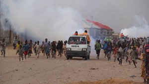 Las ayudas las distribuía el gobierno en la ciudad de Gamboru, cerca de la frontera con Camerún. Afp