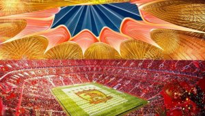 Así lucirá el que será el estadio más grande del mundo que tendrá capacidad para unos 100.000 espectadores y su terminación está prevista para 2022. AFP