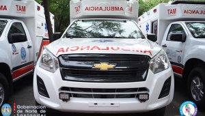 Ambulancias en Norte de Santander. Cortesía Gobernación Norte de Santander