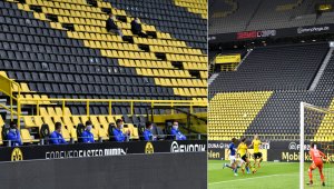 En medio de fuertes medida como el distanciamiento físico en el banco de suplentes, el estadio a puerta cerrada y la desinfección de los balones, inició la Liga alemana. Borussia Dortmund y sShalke 04 protagonizaron el partido más interesante de la jornada. AFP