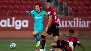 Lionel Messi, uno de los mejores jugadores del planeta, anotó el último gol de la victoria 4-0 del Barcelona al Mallorca en la jornada de  regreso a competencias en la Liga de España. AFP
