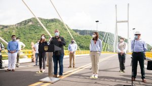 El presidente de la República, Iván Duque Márquez, en la entrega de la Autopista Girardot-Honda-Puerto Salgar. Colprensa