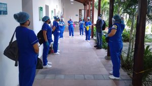 Los planes de desinfección de sedes oficiales se cumplieron en los últimos días en la Secretaría de Salud de Cúcuta. Cortesía