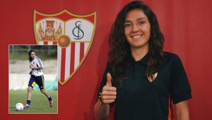 La colombiana (centro) ya comenzó los entrenamientos con su nuevo club, en el que espera cumplir una destaca actuación. Archivo / La Opinión