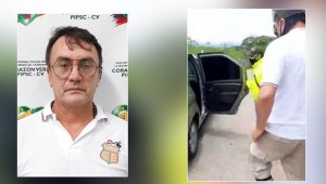Luis Orlando Carvajal se habría aprovechado de su profesión para acercarse al menor de edad. Momento de la captura.  Policía Nacional