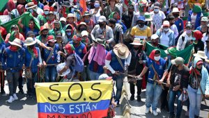 Las organizaciones indígenas y campesinas reiteraron que el Gobierno no les ha cumplido los compromisos adquiridos. AFP
