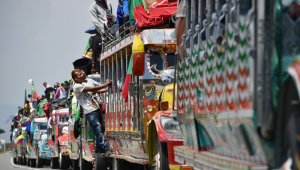 La Minga indígena espera llegar este fin de semana a Bogotá. AFP