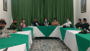Las autoridades departamentales y municipales se reunieron en el Batallón García Rovira. Cortesía