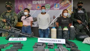Las autoridades incautaron abundante material de guerra. Ejército Nacional