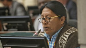 El senador Feliciano Valencia en una plenaria en el Senado, en el 2019. Colprensa