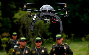 Cada dron, según la Policía, cuesta en promedio unos 2.000 dólares. Foto Colprensa