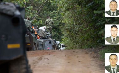 Los fallecidos son el intendente Helmes Jesús Collantes Gereda y los patrulleros Manuel Alirio Silva Rodríguez y Guillermo León Ulloa Ruiz. (Foto Juan Pablo Cohen/La Opinión)