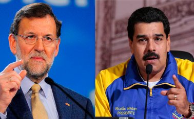 Presidente español, Mariano Rajoy, y su homólogo venezolano Nicolás Maduro. (Foto tomada de internet)