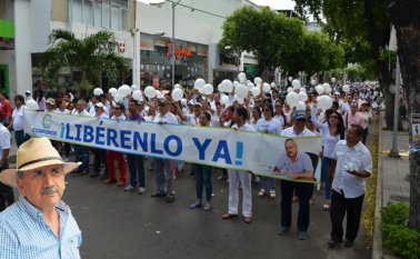 El 12 de junio, una multitudinaria marcha recorrió el centro de Cúcuta exigiendo su liberación. Archivo