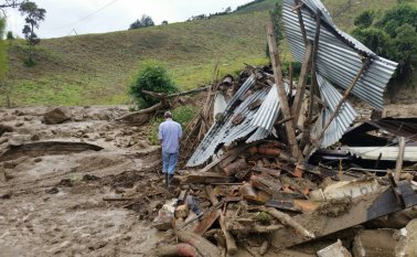 Estragos de la quebrada El Arpero en Chitagá. Cortesía