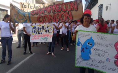 En Ocaña se habían organizado varias marchas, en años anteriores, pidiendo atención oportuna y prevención del VIH-sida en la provincia. Archivo