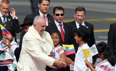 Llegada del papa Francisco a Ecuador. AP
