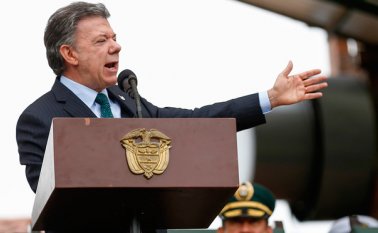 El presidente Juan Manuel Santos expresó que no es posible pensar en una paz en el país a cambio de impunidad para la guerrilla de las Farc. Colprensa