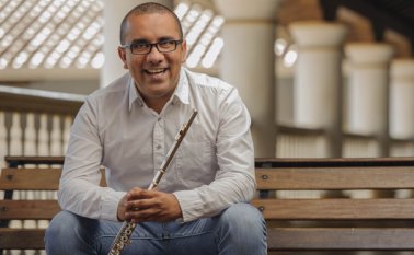 Manuel Rojas deleitó con su flauta anoche a los nortesantandereanos en La Quinta Teresa de Cúcuta. Suministrada
