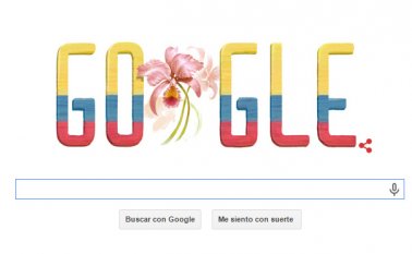 Este es el Doodle que muestra Google en el día de la independencia de Colombia.