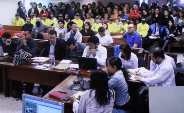 Audiencia de los acusados por los atentados en 2014 en la capital del país. Colprensa