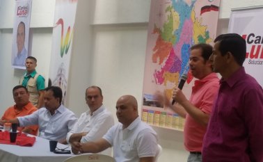 El equipo de trabajo que acompaña al ex precandidato liberal, Saniel Peñaranda, se unió formalmente a la campaña de Carlos Luna y William Villamizar. Cortesía
