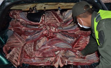 La Policía incauta carne que no viene en condiciones de higiene óptimas. Archivo