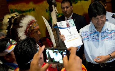 El presidente Evo Morales sostuvo que Bolivia recuperará su cualidad marítima, si mantiene una tranquilidad social. AFP