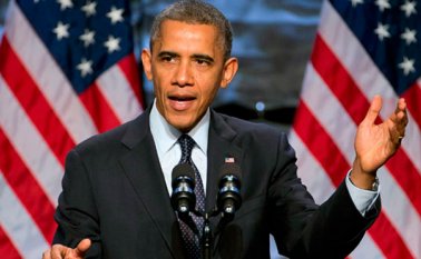 Opositores llevaban máscaras con el rostro de Obama en rechazo al acercamiento entre ambos países iniciado en diciembre. Internet