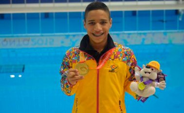 El ganador de la número 18 fue Carlos Daniel Serrano, en 100 metros pecho SB7. Colprensa
