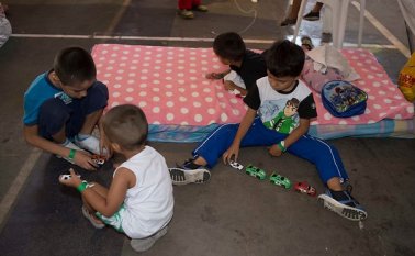 Niños colombianos que están en los albergues. Juan Pablo Cohen