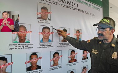 En septiembre de 2014 el general Rodolfo Palomino, director de la Policía, presentó los resultados de la Operación Frontera I, contra Los Rastrojos. Archivo