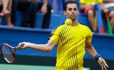 Giraldo se mostró aguerrido, especialmente en el tercer set, en el que llevó el juego hasta el desempate. AP