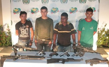 Cuatro capturados en el operativo. Colprensa