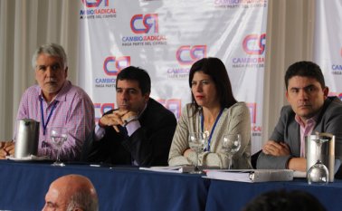 Cumbre de Gobernadores y alcaldes de, Cambio Radical. En la foto Enrique Peñaloza, Alex Char, Natalia Abello y Luis Felipe Henao. Colprensa