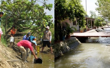 Los habitantes deben acudir al canal de riego para satisfacer su necesidad de agua. Orlando Carvajal
