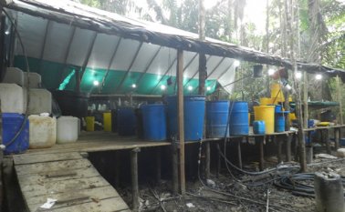 García Arenas fue detenido junto a otros cinco hombres luego de ser sorprendidos dentro de este cristalizadero de coca. Archivo