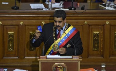 Nicolás Maduro se dirigió este viernes al Parlamento de Venezuela AFP