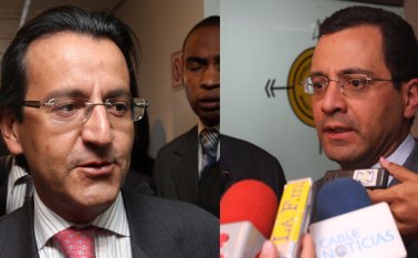 Edmundo Del Castillo, exsecretario jurídico, y César Mauricio Velásquez, exsecretario de prensa de Ávaro Uribe Vélez. Archivo
