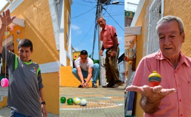 En la calle 13, en pleno centro de Cúcuta, el trompo, el yoyo y las metras tienen un ligar mágico. Rodrigo Sandoval