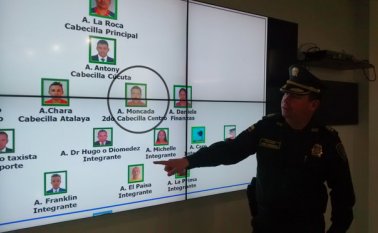 El coronel Jaime Barrera, comandante de la Policía Metropolitana de Cúcuta, detalló la función que cada uno de los capturados cumplía dentro de la organización delincuencial. Archivo