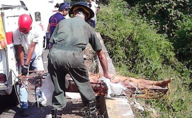 Los cadáveres fueron hallados al fondo de un abismo en Caliche, municipio Ayacucho. Cortesía