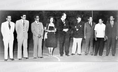 Integrantes del comité de los actos. Archivo