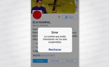 Este es el mensaje que sale al intentar ingresar a la cuenta. Twitter