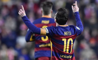 Lionel Messi marcó dos goles en la victoria del Barcelona. ap